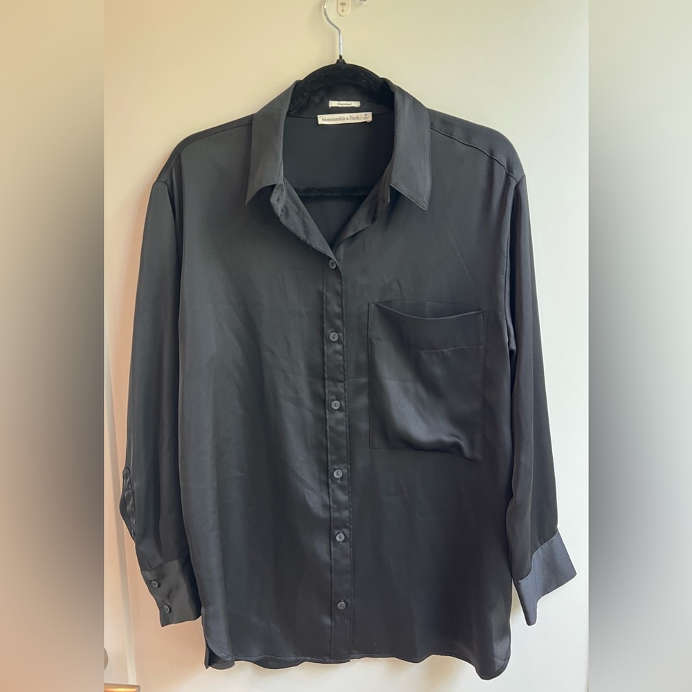 Abercrombie and Fitch Oversized Satin Shirt